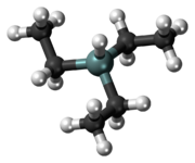 Ball-and-stick model of the triethylsilane molecule