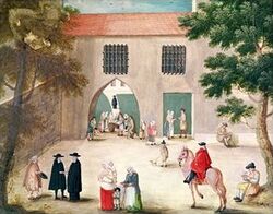 Abbey of Port-Royal, Distributing Alms to the Poor by Louise-Magdeleine Hortemels c. 1710.jpg