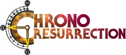 A logo that reads "Chrono Resurrection", with the C resembling a clock.