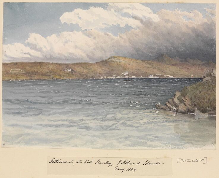 File:Edward Gennys Fanshawe, Settlement at Port Stanley, Falkland Islands, May 1849.jpg