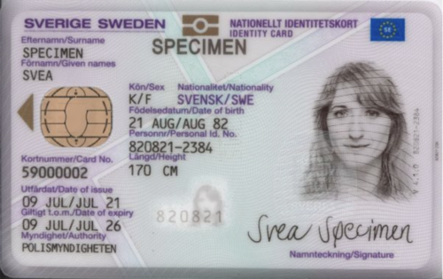 Engineering:National identity card (Sweden) - HandWiki