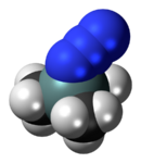 Ball-and-stick model of the trimethylsilyl azide molecule