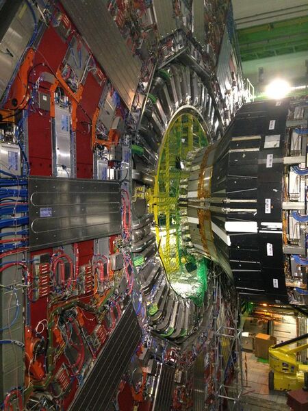 File:View inside detector at the CMS cavern LHC CERN.jpg