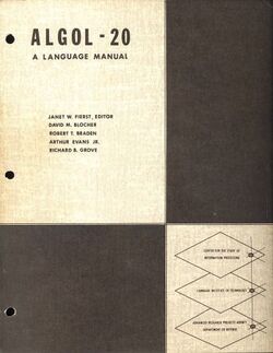 1965 ALGOL-20 A Language Manual, Fierst et al - cover.jpg