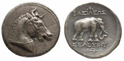 201209071746a Berlin Pergamonmuseum, Tetradrachme Seleukos' I, Silber, Pergamon, 281-280 v.u.Z.jpg