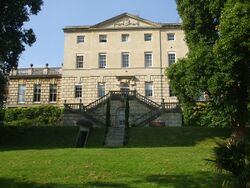 Image of Hill House in Clifton, a former hall of residence for women at the University of Bristol, showing the front of the Palladian architecture.