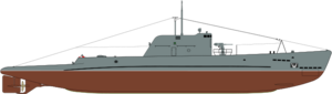 Shadowgraph Malyutka class VI series submarine.svg
