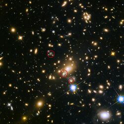 The past, present and future appearances of the Refsdal supernova.jpg