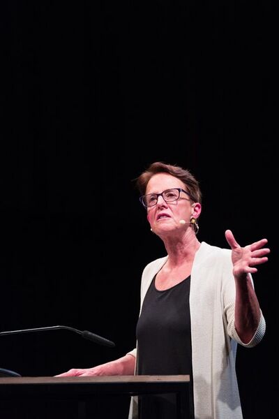 File:Wendy Brown delivering the Democracy Lecture at the HKW Berlin in 2017. Photograph by Santiago Engelhardt.jpg