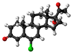 Ball-and-stick model of the delmadinone molecule