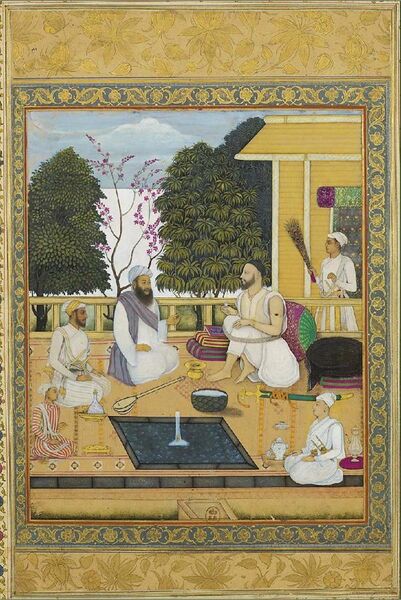 File:Govardhan II, Visit of sufi-singer Shir Muhammad to Abul Hasan Qutb Shah, ca. 1720, Bibliothèque nationale de France, Paris.jpg