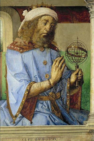 File:Ptolemy 1476 with armillary sphere model.jpg