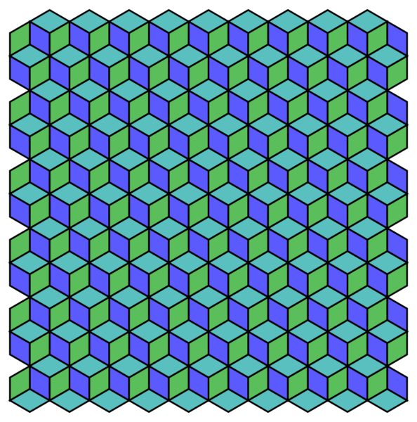 File:Rhombille tiling 3color.svg