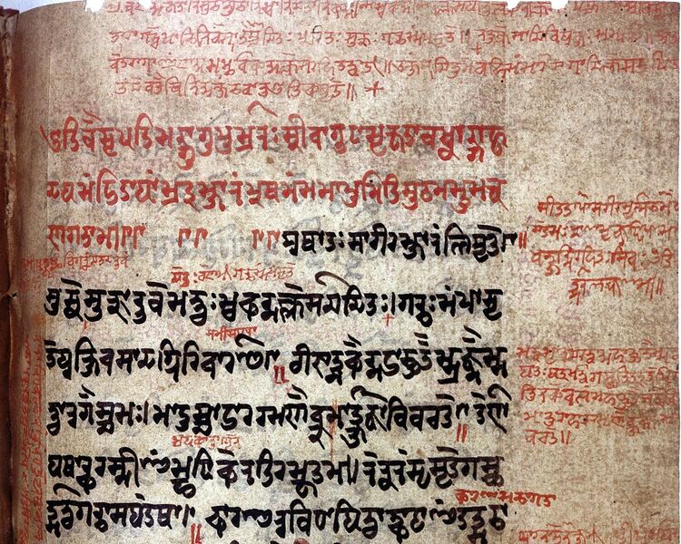File:Text of colophon from Sanskrit Manuscript on medicine Wellcome L0015319.jpg