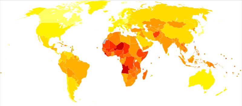 File:Meningitis world map - DALY - WHO2004.svg