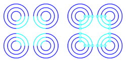 Optical illusion - subjectively constructed cyan sqare filter above blue cirles.gif