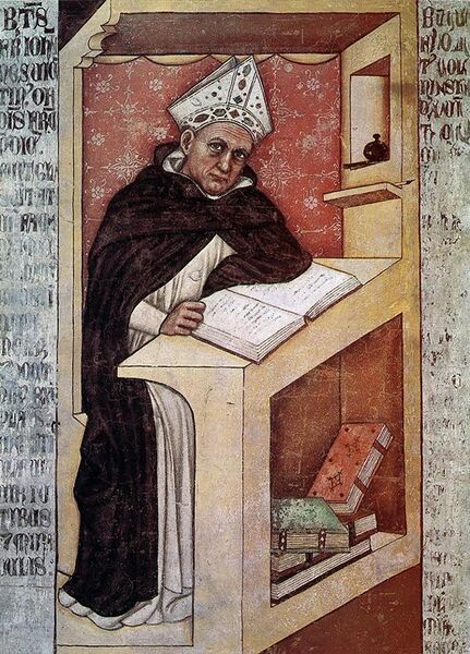 File:Tommaso da modena, ritratti di domenicani (vescovo) 1352 150cm, treviso, ex convento di san niccolò, sala del capitolo.jpg