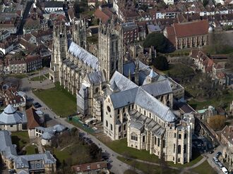 Aerial view of Canterbury Cathedral