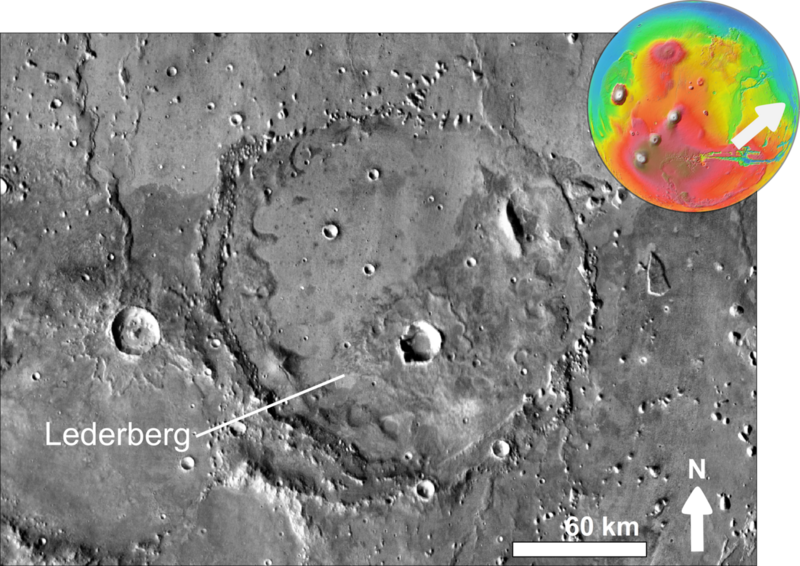 File:Martian impact crater Lederberg based on day THEMIS.png