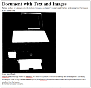 Figure 4: Screenshot of a document scanned using Readiris Pro Software (RTF format).