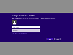 Windows 8 Account setup dialogue
