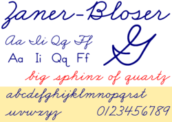 Zaner-Bloser script sample.svg