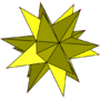 Great stellated dodecahedron with yellow pentagram.svg