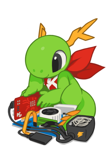 File:KDE mascot Konqi for hardware related applications.png