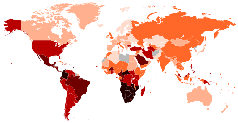 File:Map of countries by GINI coefficient (1990 to 2020).svg