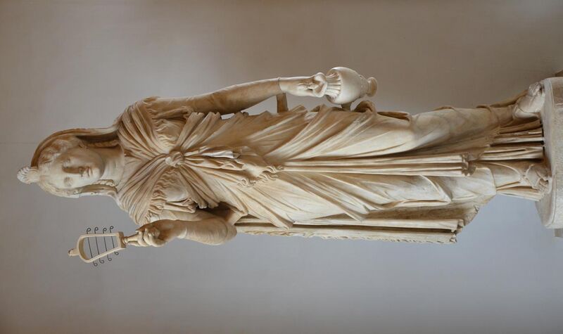 File:Marble statue of Isis, the goddess holds a situla and sistrum, ritual implements used in her worship, from 117 until 138 AD, found at Hadrian's Villa (Pantanello), Palazzo Nuovo, Capitoline Museums (12945630725).jpg