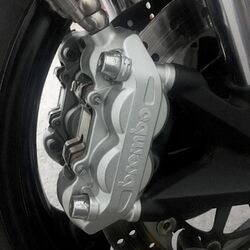 Brembo Front Right Brake Caliper on a 2013 Ducati Monster 696 non-ABS