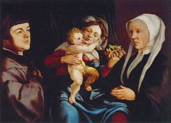 Jan van Scorel - Madonna of the Daffodils with the Child and Donors - WGA21080.jpg