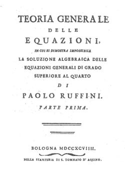 Ruffini - Teoria generale delle equazioni, 1799 - 1366896.jpg