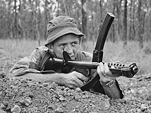 Australian soldier with a F1 submachine gun during training in 1967.jpg