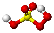Ball and stick model of peroxymonosulfuric acid