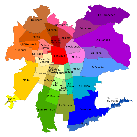 Map of Santiago communes