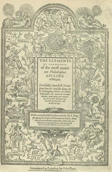 File:Title page of Sir Henry Billingsley's first English version of Euclid's Elements, 1570 (560x900).jpg