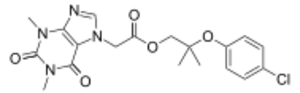 Acefylline clofibrol.svg