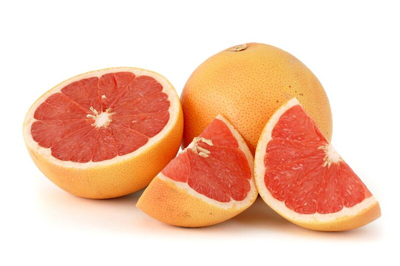 File:Citrus paradisi (Grapefruit, pink) white bg.jpg