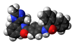 Space-filling model of conivaptan