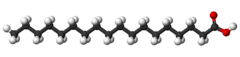 Ball-and-stick model of stearic acid