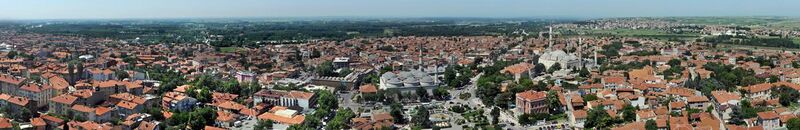 File:20120604 Edirne view from the top of the Minaret of Selimiye Mosque Edirne Turkey Panoramic.jpg