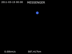 Animation of MESSENGER trajectory around Mercury.gif