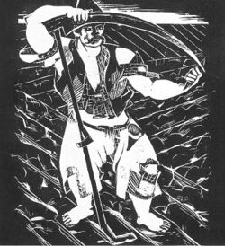 Derkovits, Gyula - Dózsa-series II. Peasant Whettering the Scythe (1928).jpg