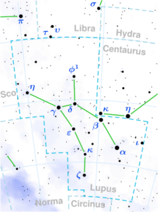 Gliese 588 is located in the constellation Lupus