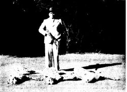 Maharajah Ramanuj Pratap Singh Deo with cheetah kill 1948 BNHS.jpg