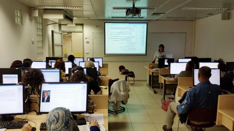 File:Students of Women and Gender Studies University of Haifa on training in writing in Wikipedia (1).jpg