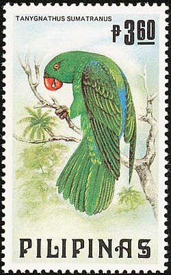 Tanygnathus sumatranus 1984 stamp of the Philippines.jpg
