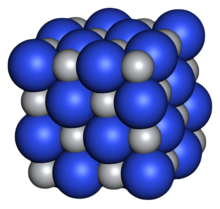 The structure of sodium chloride; titanium nitride's structure is similar.