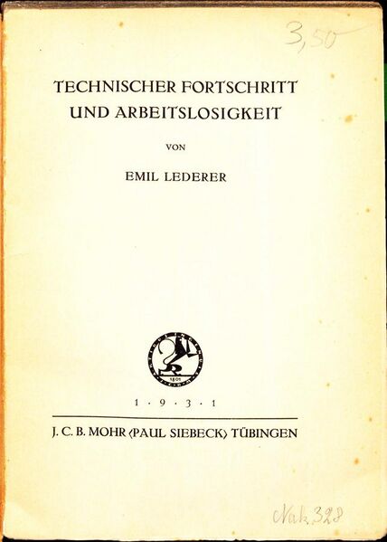 File:Emil Lederer Technischer Fortschritt und Arbeitslosigkeit 1931 Titel.jpg